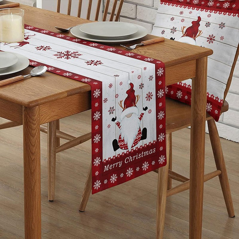 Transfronteriza nuevo corredor de mesa de Navidad decoración de vacaciones mesa de comedor ropa impresa mantel de Navidad atmósfera decoraciones de Navidad