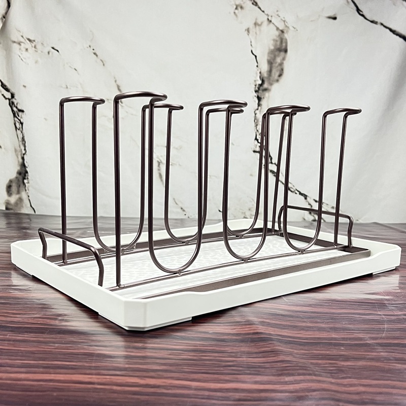 8위치 플랫 하이 컵홀더(브라운) + 화이트 트레이