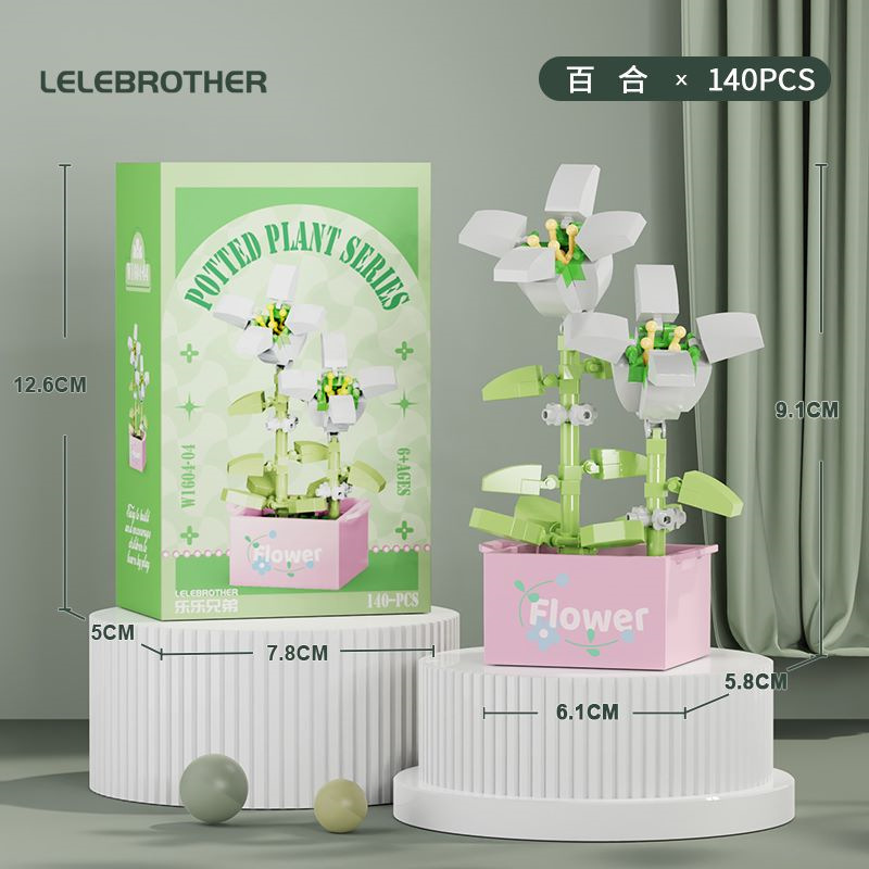 Compatible con flores eternas girasoles de hibisco alta flor de maceta de montaje de bloques de construcción adornos juguetes para niños niñas