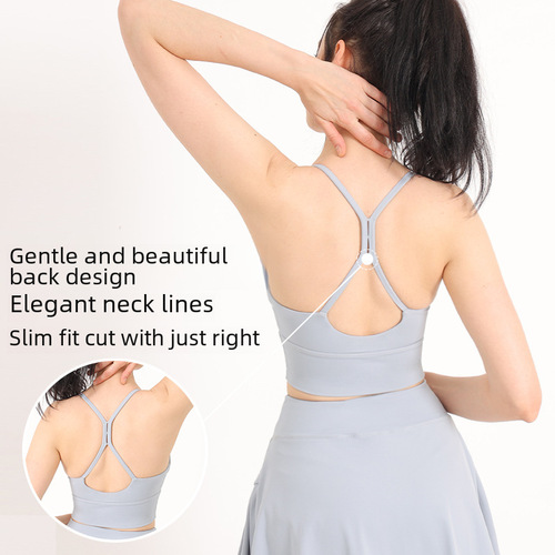 Sports Bra for Women Fitness Yoga Top High-Intensity Shockproof Non-Sag Running Bra Backless Top for Breast Support