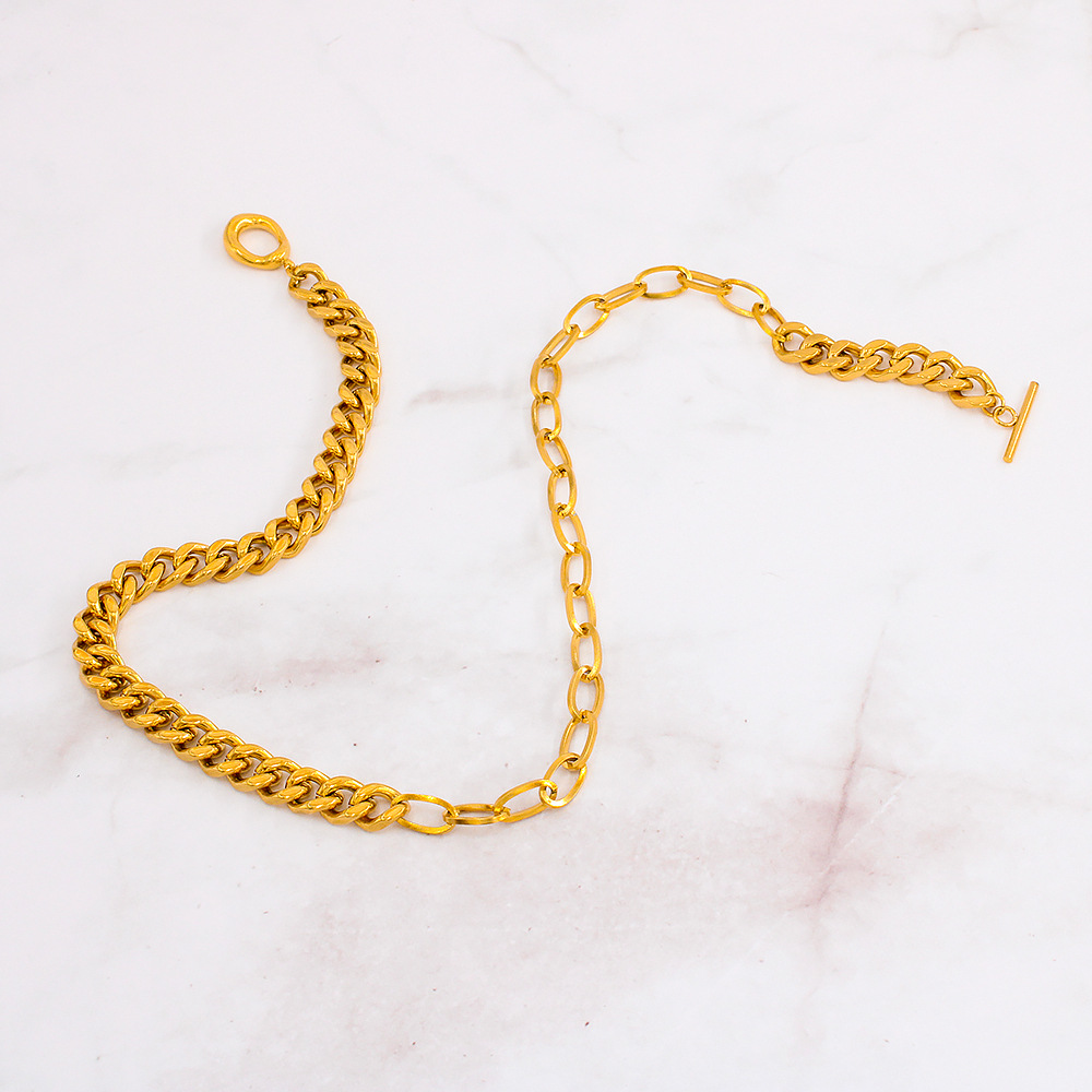 Fashion Geometric Stainless Steel Gold Plated Choker 1 Piece