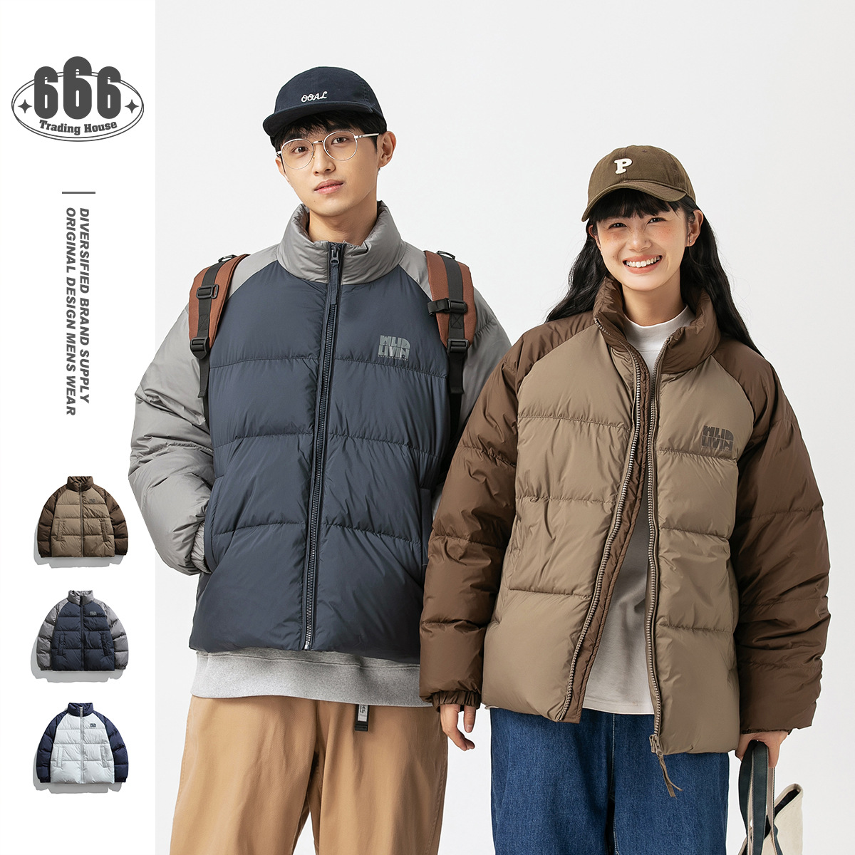 Winter keep warm retro down jacket for men and women