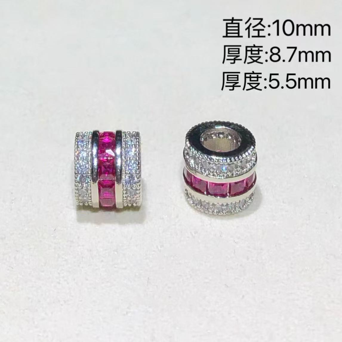 14K Gold-Filled High Color Retention Jewelry Crystal DIY Accessories Colorfulful Zircon Large Hole Spacer Beads Bracelet Necklace Accessories