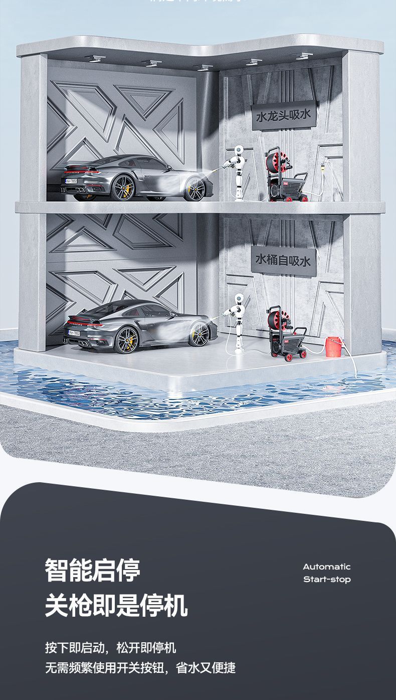Delixi High-Pressure Cleaning Machine, Car Washing Machine, Powerful Floor Cleaning Machine, Household High-Power Garden Washing Machine, Villa Commercial Water Pump