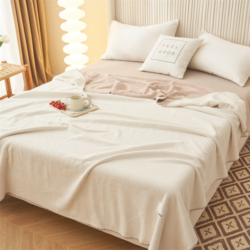 Waffle blanket plush blanket office nap sofa cover blanket coral velvet four seasons double layer air conditioning blanket wholesale