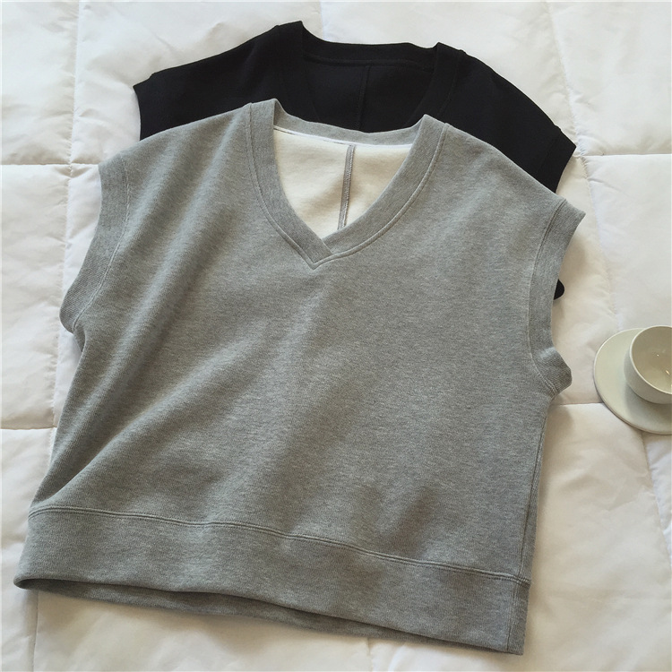 2023 nuevo Estilo Chaleco suelto estilo coreano estilo cuello en V suéter chaleco sin mangas primavera y otoño desgaste exterior chaleco para mujeres image 3