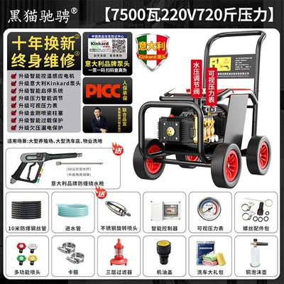 Car washing machine — Gun Pump for Floor Cleaning - italian-brand-pump-head220v75kwprofessional-commercial-apressure-360kg-flow-rate-25-literswith-10m-hose