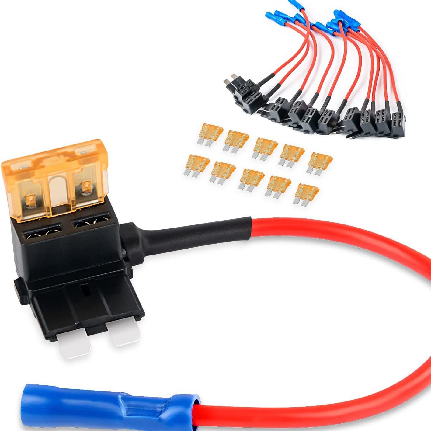 跨境热销12V取电器 中号10条套装 汽车保险丝座改装取电线插座ATC