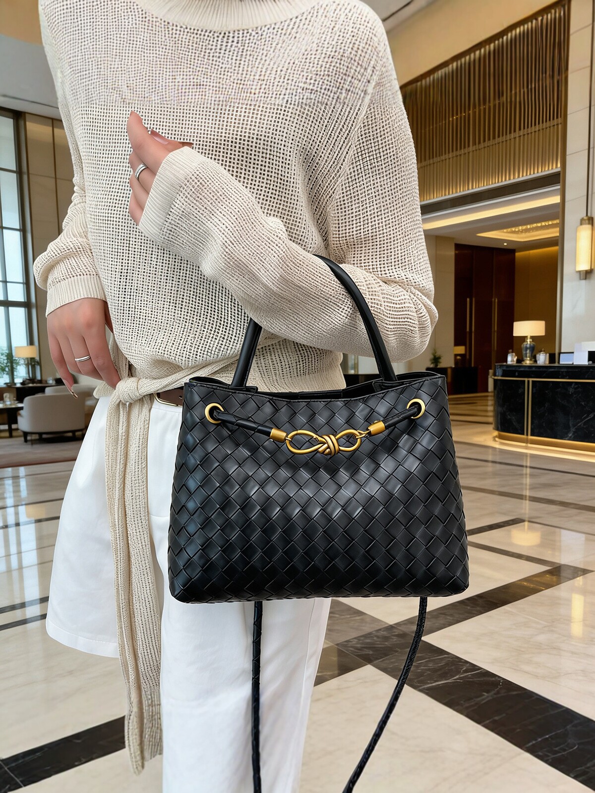 2026 nueva bolsa de tejido, bolsa de hombro de gran capacidad, bolsa de mano de alta calidad, bolsa de moda, bolsa de mochila para mujeres