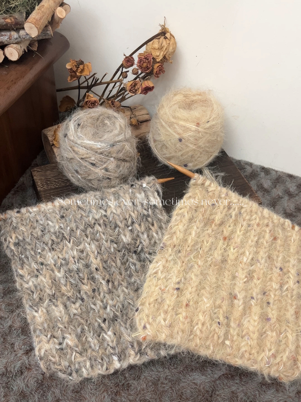 ♧ Autumn and Winter Color Series Scarf Yarn Black Forest × Oatmeal Soy Milk Specialty Niche Hand-Mixed Yarn for Knitting with Knitting Needles