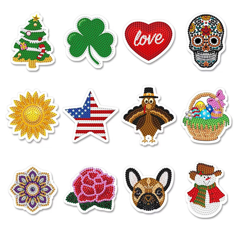 Transfronterizo Amazon creativo refrigerador pegatinas 5D completo di di dibujos animados pegatinas magneticas al por mayor pegatinas magneticas taladro de cristal