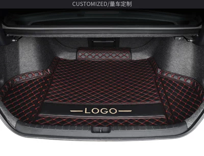 Special car car fully: Trunk Mat - black-red-line-main-pad-please-leave-a-message-about-the-model-year-after-ordering