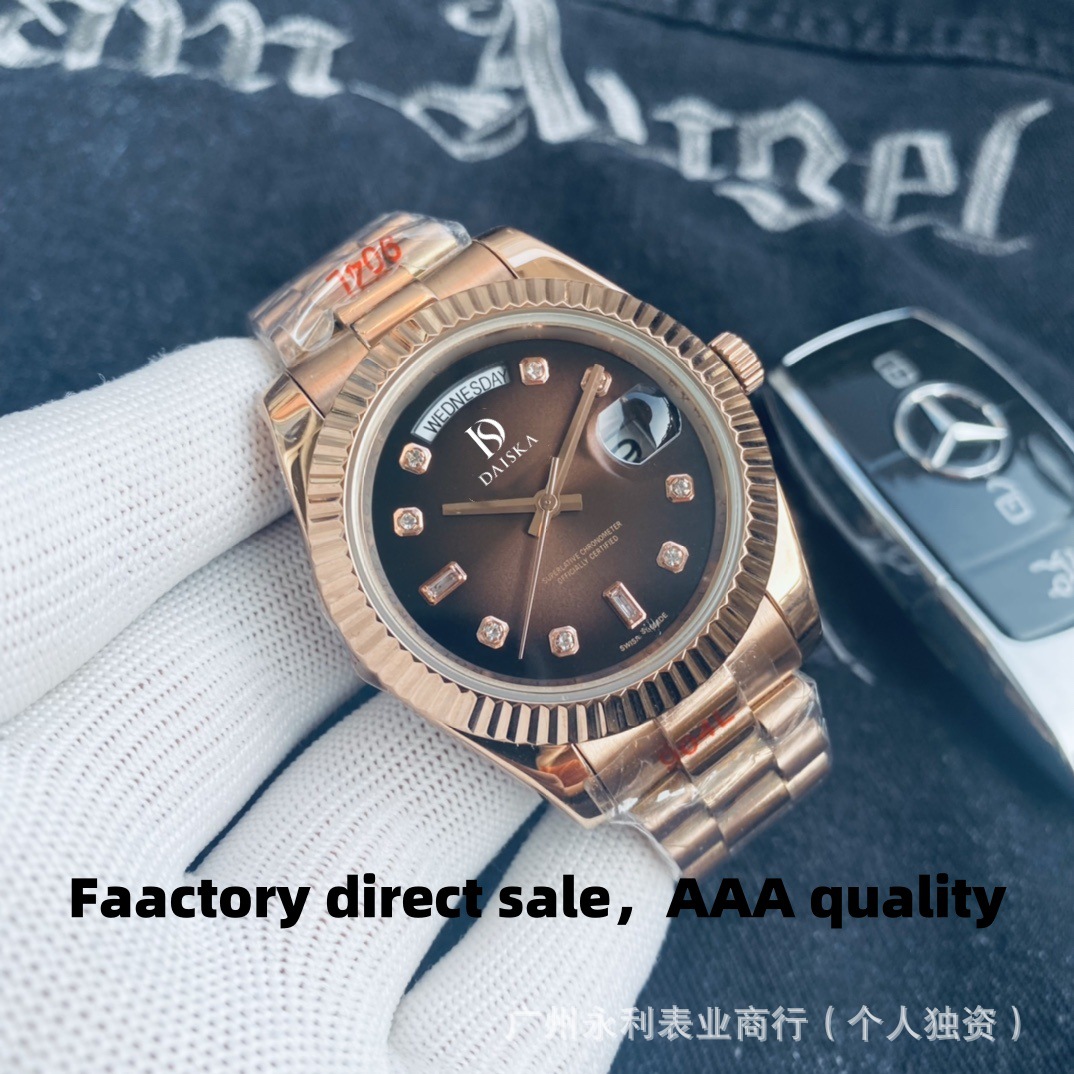 Logbook Dual Calendar Men's Watch Fully Automatic Mechanical Gold Elegant Waterproof Business Aaa High-Quality Classic Men's Wristwatch