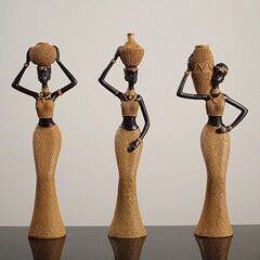 アメリカンレトロクリエイティブリビング玄関飾りアフリカ女性サンプルプレート家庭用ワインキャビネットテレビキャビネット工芸品置物