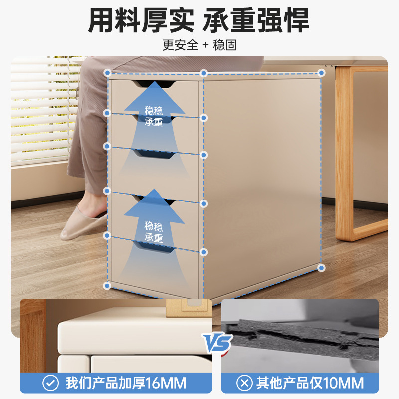 文件柜抽屉式收纳柜办公室桌下置物柜员工桌边储物柜办公窄缝柜子|undefined