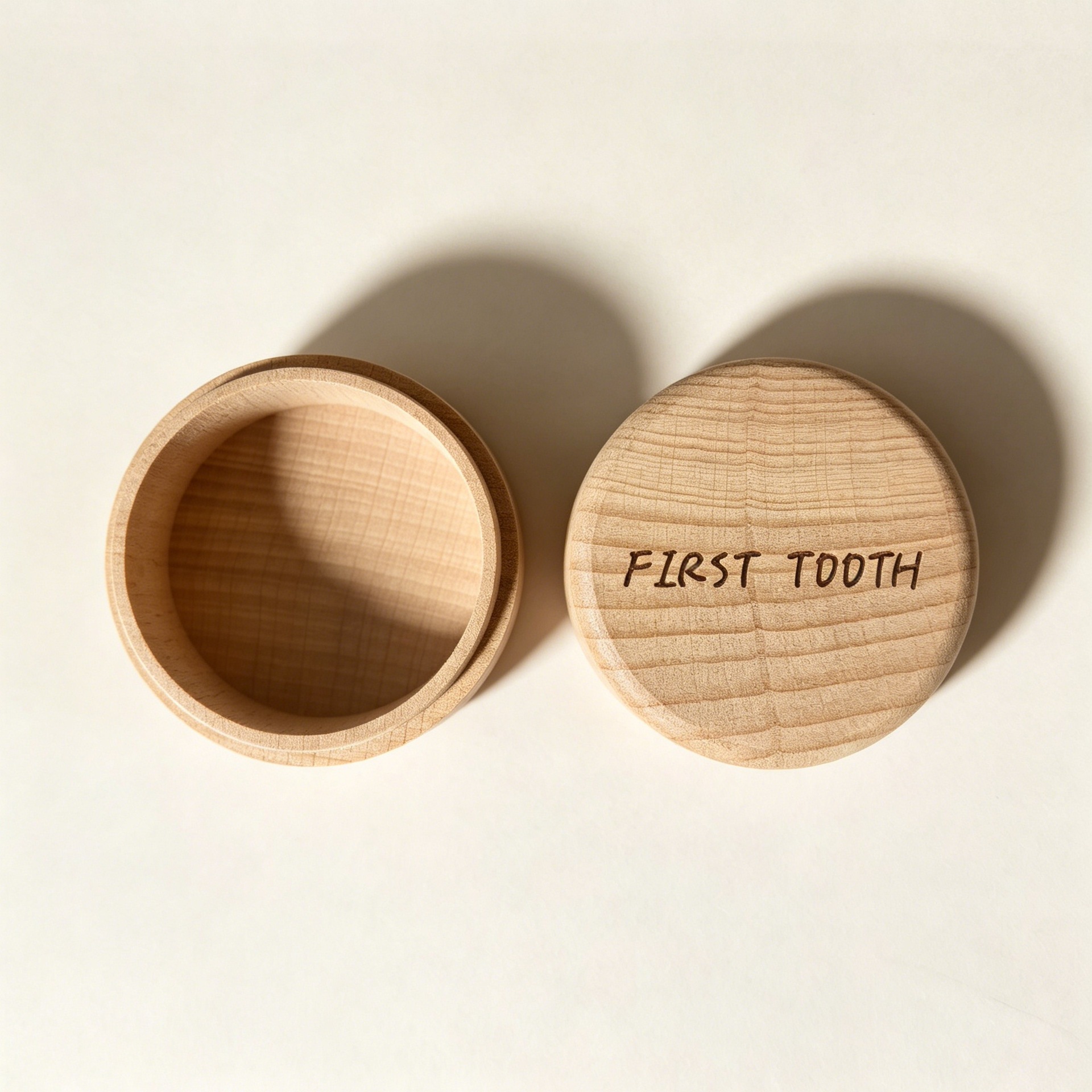 Caja de cambio de dientes para bebés Caja de dientes de madera maciza Caja de almacenamiento de dientes Caja de almacenamiento de dientes de cabello umbilical Caja de madera conmemorativa