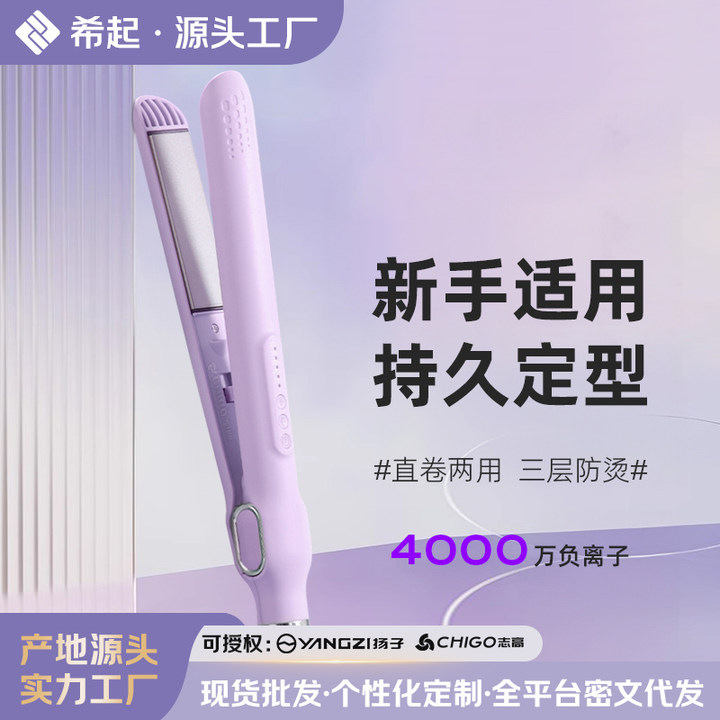 Chigo ストレートヘアアイロン 小型ヘアアイロン マイナスイオンで髪を傷めない ストレートヘアとカーリング両用ヘアアイロン ストレートヘアアイロン|undefined