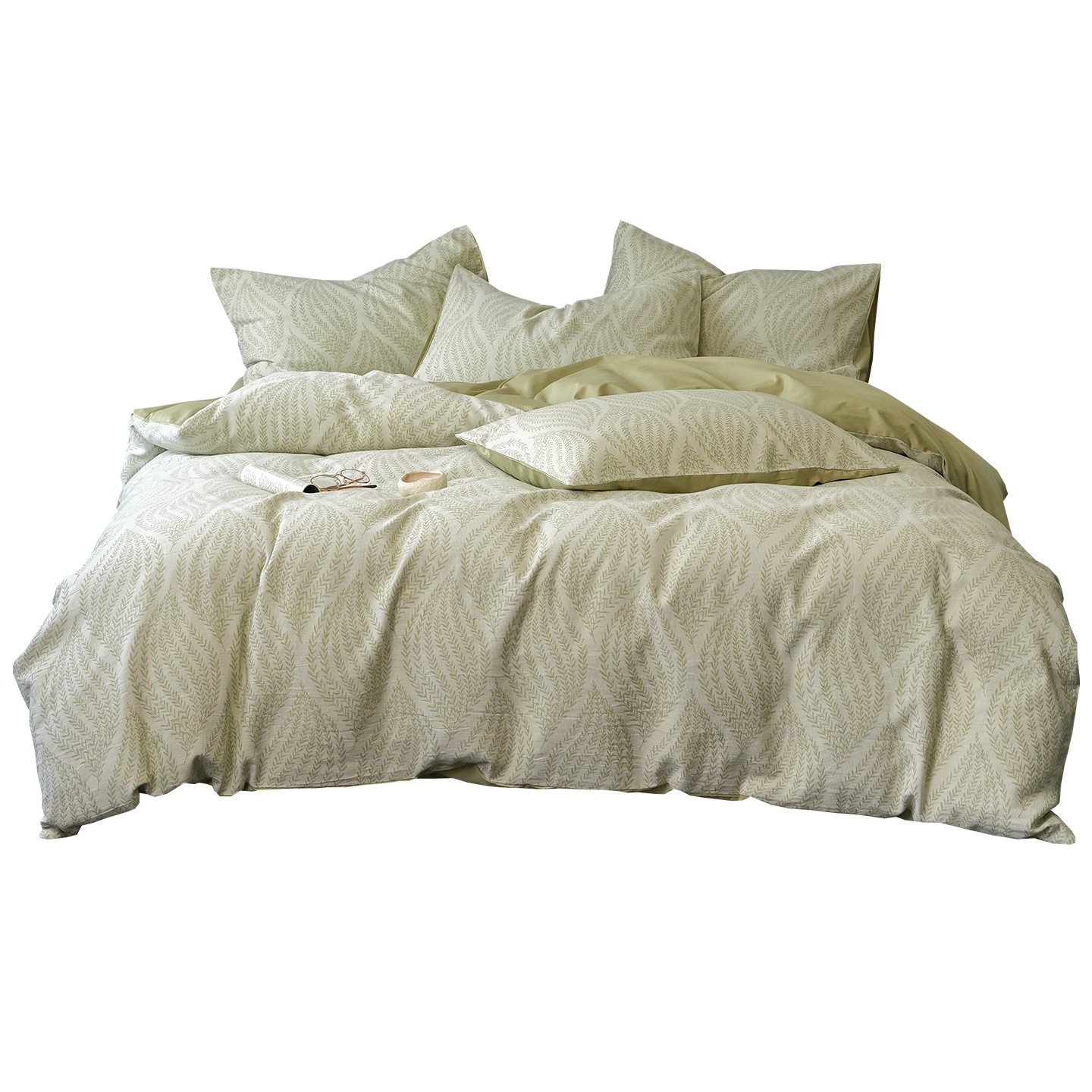 Luz de lujo clase A tres capas de algodón puro cuatro piezas 100 algodón Jacquard sábanas de cama de alta calidad cama