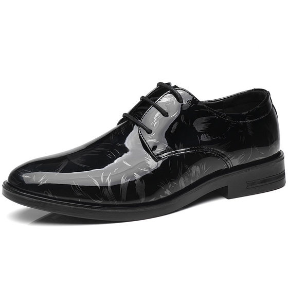 Men's shoes large size cross-border Spring New British bright leather shoes men's business formal shoes Youth All-match wedding shoes