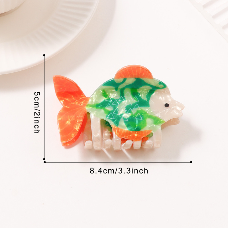 戈蕾思饰品新款海洋动物系列抓夹鲨鱼热带鱼童趣发夹女鲨鱼夹发饰|undefined