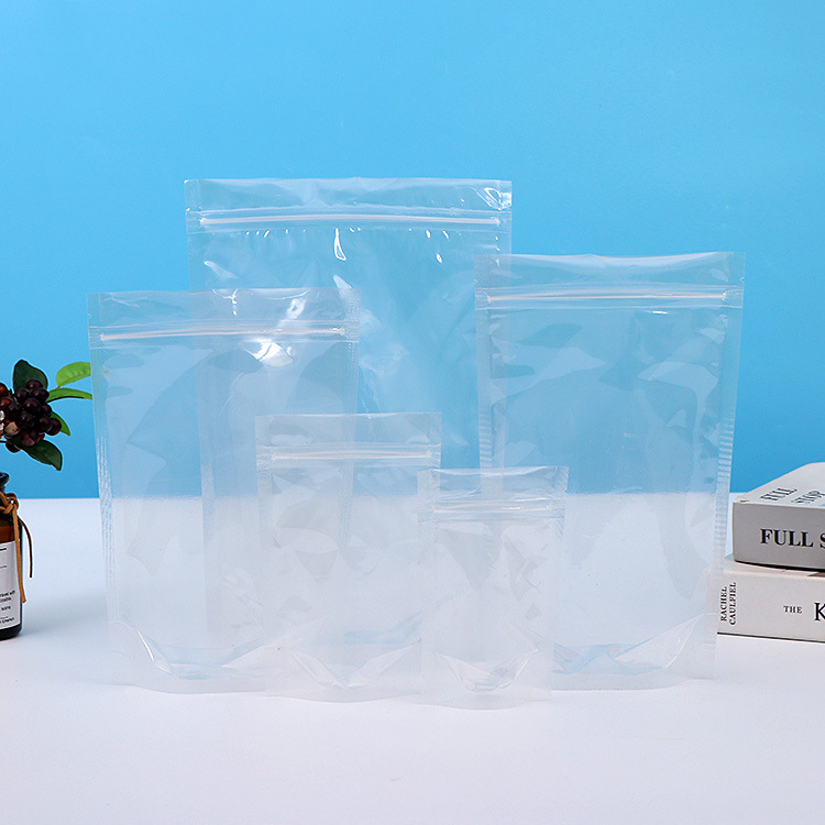 批发透明自立自封袋塑料加厚拉链式密封袋干果花茶食品分装防潮袋