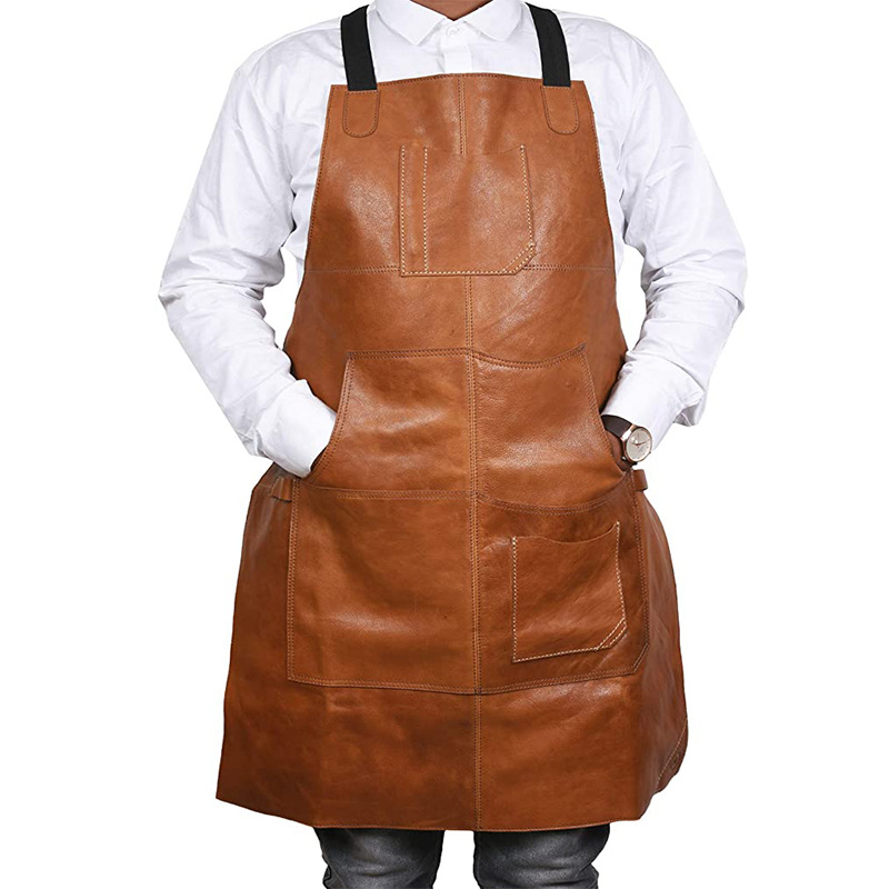 Amazon nuevo delantal de cuero de microfibra multicolor opcional carpintería jardinería ropa de trabajo delantal de terciopelo de doble cara fábrica al por mayor