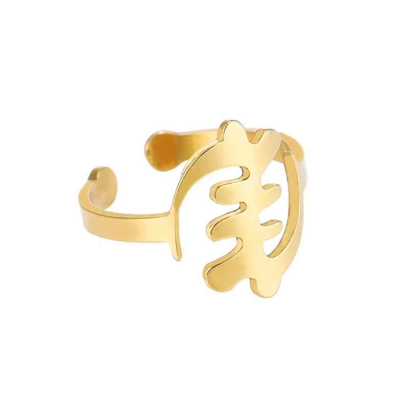 201 Stainless Steel 18K Gold Plated Simple Style Plating Geometric None Open Ring display picture 11