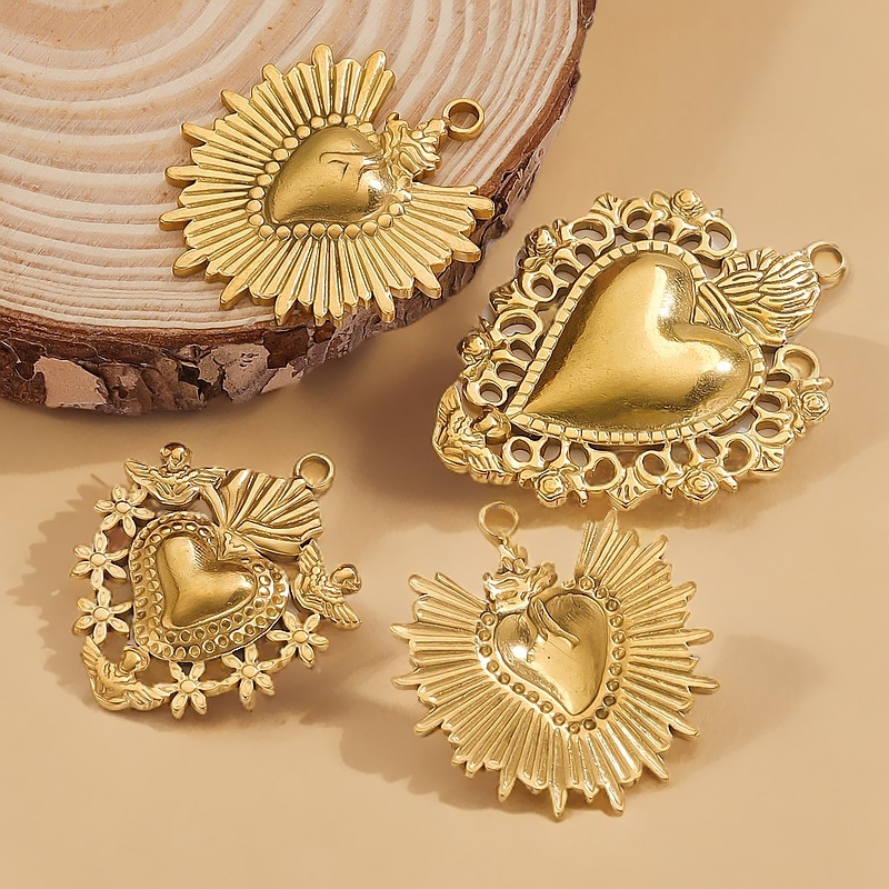 Acero inoxidable de alta moda sol amor oro 18K colgante accesorios collar de brazalete acero titanio accesorios de joyería DIY