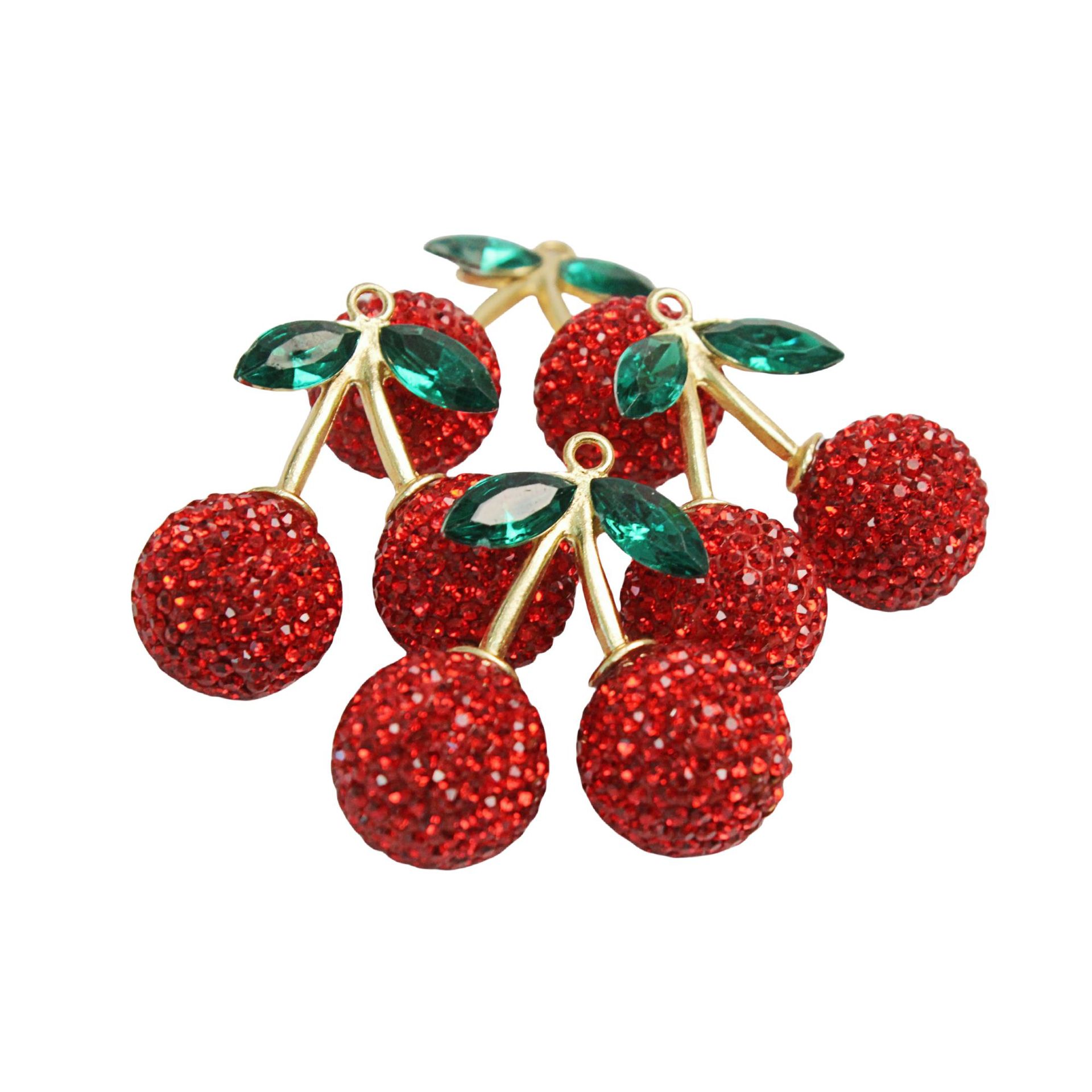 卸売りの創意アマゾンの赤いさくらんぼの爆発的なキーホルダーの部品のドリルの自動車のハンガーの女性の部品の果物