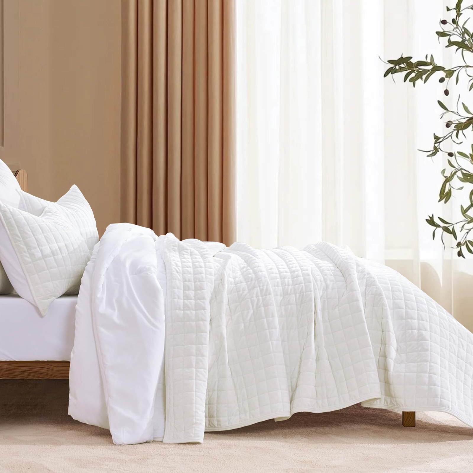 Nueva manta de rejilla pequeña, caja gruesa, punto transfronterizo, manta de terciopelo corto, colcha, aire acondicionado, juego completo