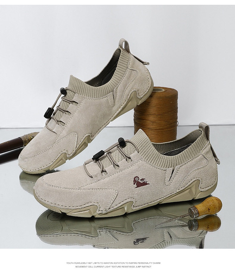 Giày Martin nam cổ thấp da heo, đế cao su may, phong cách năng động — G87139 Kaki, G87139 màu xám, G87139 đen chi tiết 31