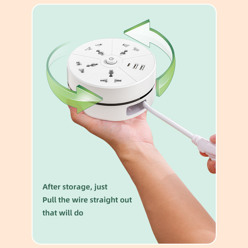 Enchufe de almacenamiento retráctil Enchufe USB estándar tailandés Enchufe de 2 m multifunción Tablero de enchufe poroso