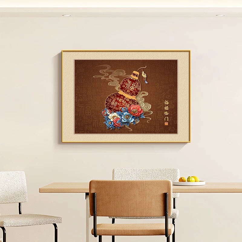 新しい中国風の装飾絵画メーターボックス拡張壁画ひょうたんアルミ合金吊り絵画メーターボックスブロック吊り絵画|undefined