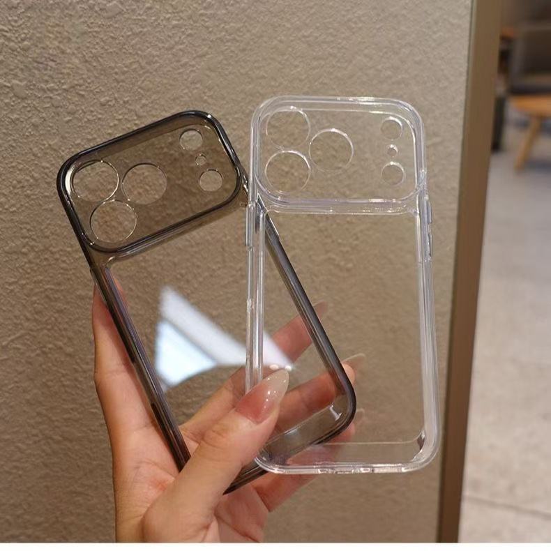Advanced Minimalist Transparent Black Tpu Protective Case Suitable for iPhone 17 Pro Max, 18 Pro, 16, and 15 Pro