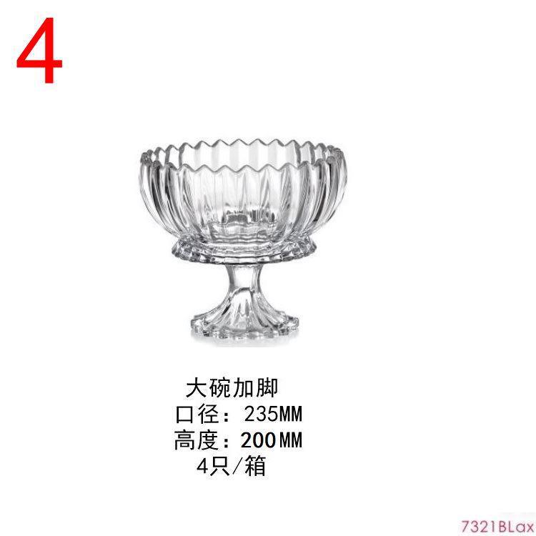 Luz de lujo de cristal plato de fruta KTV Hotel pierna alta grande tazón de fruta seca plato de aperitivos tazón de caramelo Cubo de fruta a rayas