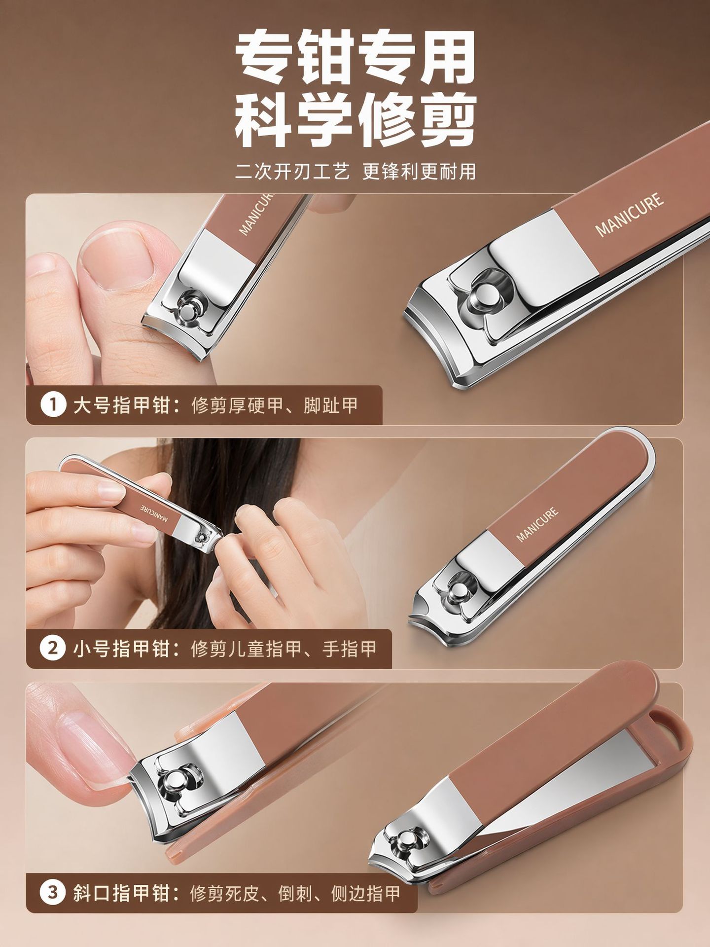 Nail Clipper Set Stainless Steel Nail Trimmer Cuticle Scissors Anti-Splash Portable Manicure Tools for Men and Women