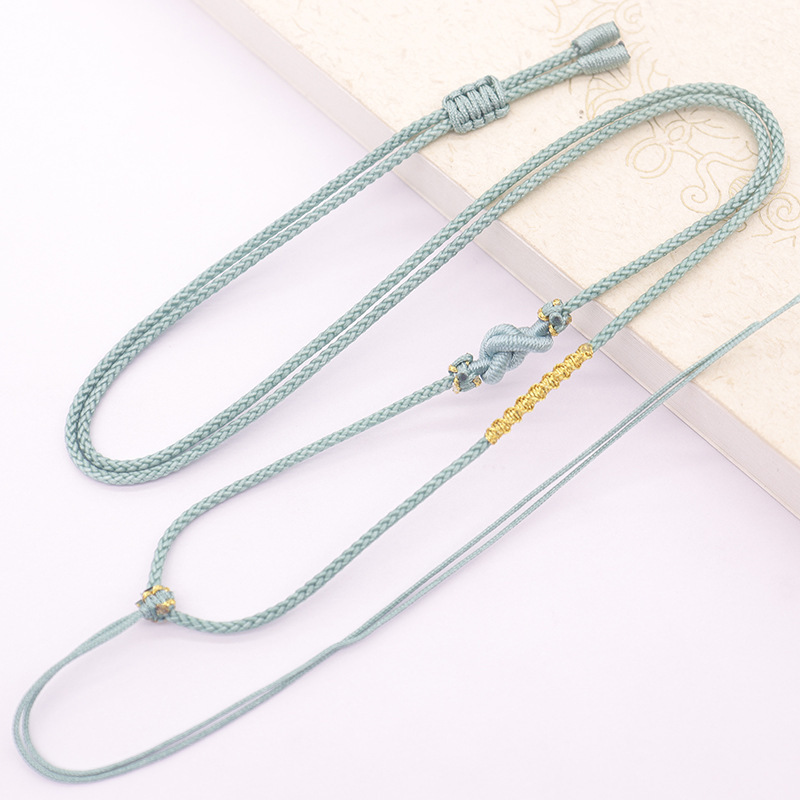 エスニックスタイル翡翠ダブルネックレスストラップ DIY ペンダントロープファッションゴールドワイヤースパイラル高品質ジュエリーペンダントロープ|undefined
