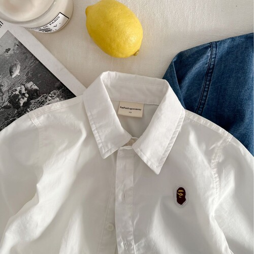 Children's shirts 2024 spring new products boys and girls long-sleeved boys' denim shirts Korean style children's clothing drop shipping