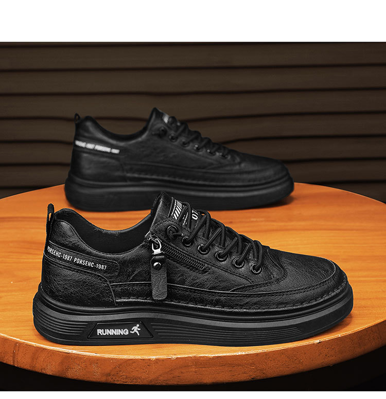 2024 Summer New Men's Board Zipper Style Student Little White Lightweight, Comfortable, Wear Resistant Casual Shoes_voghion.com