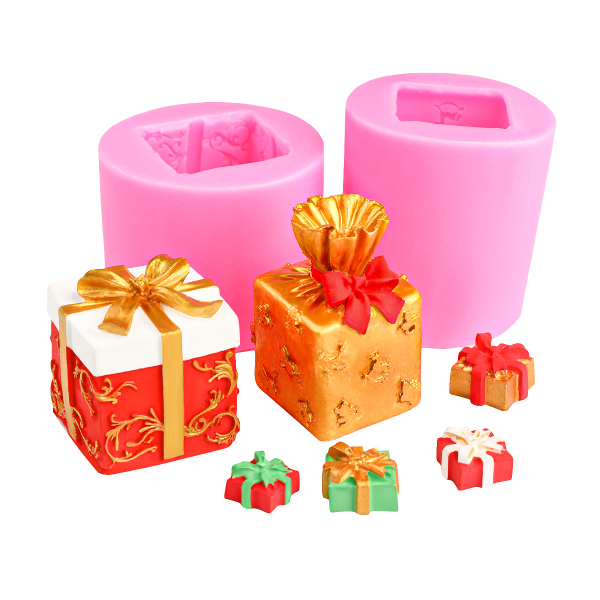 Varios caja de regalo molde DIY cristal epoxi caja de Navidad silicona molde regalo caja Decoración Accesorios