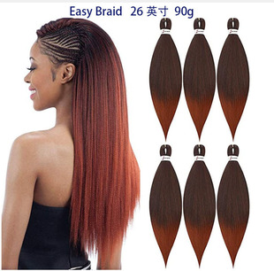 Factory direct Easy braids hair low temperature flame retardant silk crochet hair 26 inch EZ color chemical fiber braid