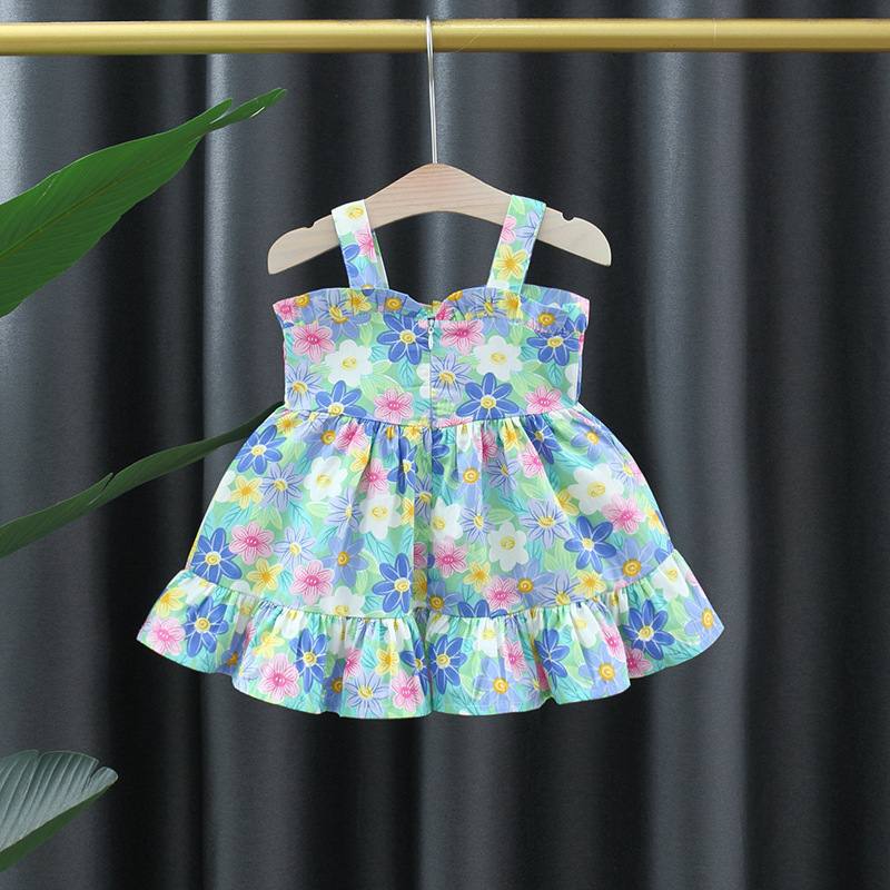 Cute Flower Bow Knot Cotton Girls Dresses display picture 10