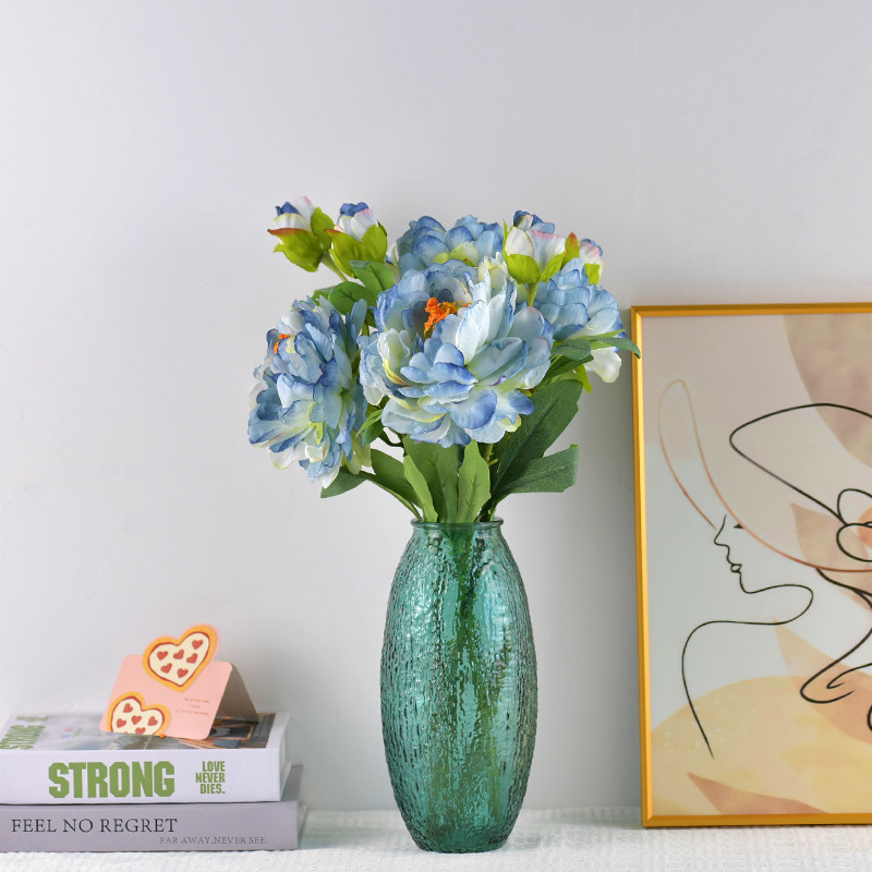 2 Heads of Rich Peony Artificial Flower Table Decoration Ornaments Indoor Tv Cabinet Flower Arrangement Shooting Props Fake Flower Decoration