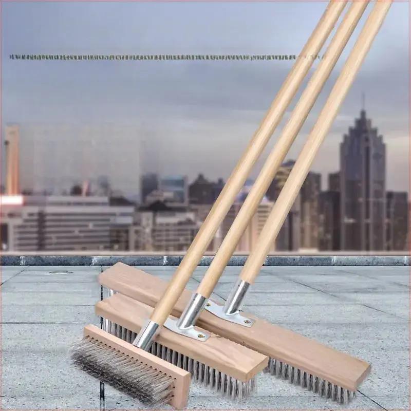 Floor cleaning brush with hard bristles to remove moss, iron brush with long handle, floor scrubber, moss brush, long-handled brush Floor cleaning brush with hard bristles to remove moss, iron brush with long handle, floor scrubber, moss brush, long-handled brush
