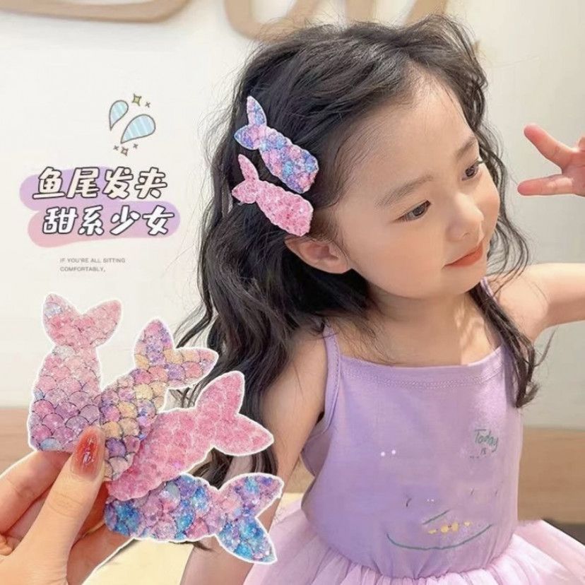 Niños adorables sirenas de sequillas clips para el cabello de peluquete clips para la princesa de la niña clips para el cabello de la cabeza de los niños