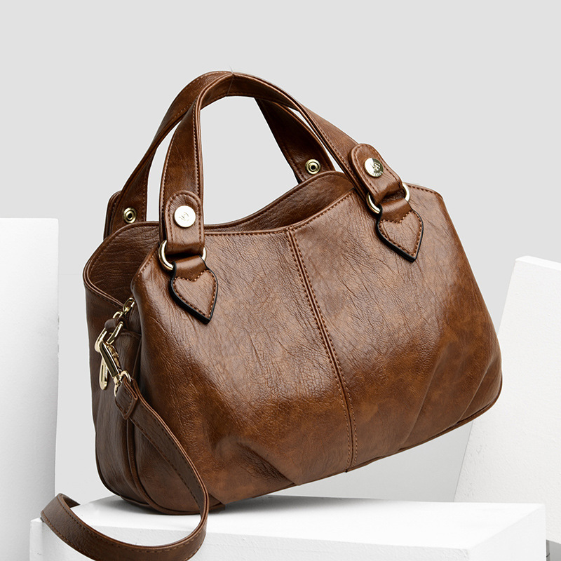 Retro Soft Leather Large Capacity Shoulder Crossbody Women's Handbag Small Bag_voghion.com