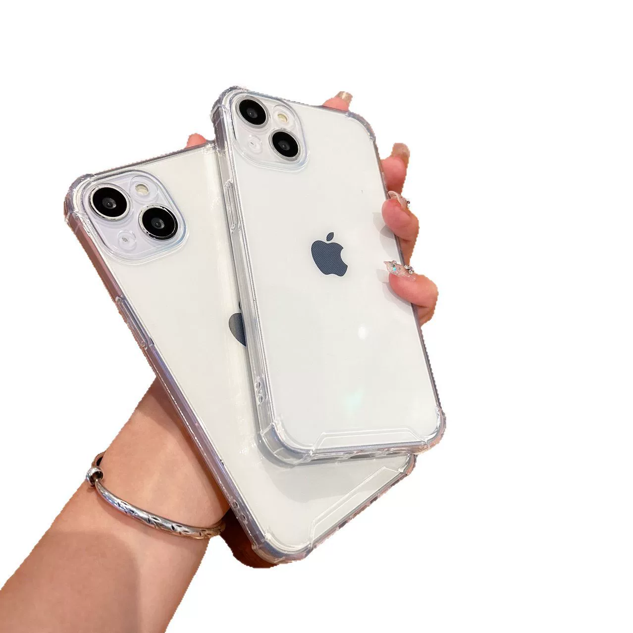 Яблоко, iPhone13, воздушный пакет, iPhone15 Pro, прозрачный чехол для телефона, силиконовый защитный чехол, защита от падений, толщина 1,5 мм, увеличенная толщина