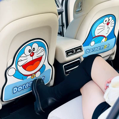Doraemon cizgi filmi avtomobil oturacağının arxası üçün təpik əleyhinə yastıq və saxlama çantası