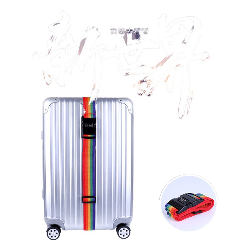 Cross-border Amazon hot-selling suitcase binding belt one-word luggage belt password packing belt safety drawstring reinforcement belt