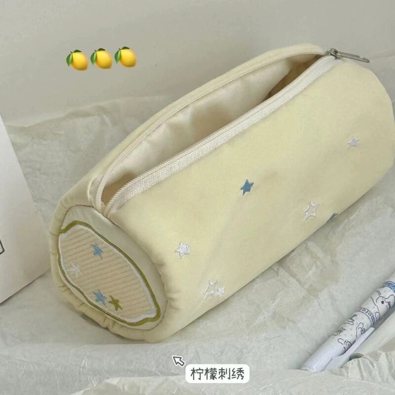 苹果柠檬笔袋圆筒小众高颜值青苹果大容量铅笔袋小学生收纳盒批发|undefined